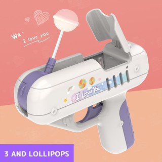 Love Surprise Lollipop Gun Candy Gun Sugar Lollipop Gun Sweet Toys Gift for Boy Friend Children Toy