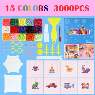 3000 pcs (15 Colors) DIY Water Magic Sticky Beads With Accessories Set (2)