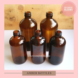 Amber Bottle/ Amber Vase for Dried Flower Arrangments