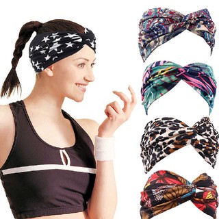 Boho Cotton Stretch Headband Turban Sports Yoga Bow Knotted Hairband Headwrap Women Fashion