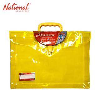 Adventurer Plastic Envelope Expanding With Handle E13Lwh Long Push Lock Colored Transparent, Yellow
