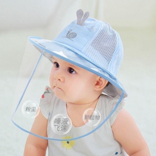 SALE~Face Shield for Kids Anti-Droplet Baby Removable Bucket Hat Protective Clear Isolation Face Shield