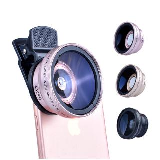 2 in 1 lens 0.45X wide angle 12.5X macro lens professional HD mobile phone camera lens