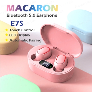 Bluetooth Earphone Macaron TWS-E7S LED Display 5.0 HiFi Stereo Earbuds Wireless Bluetooth Earphones With Mic