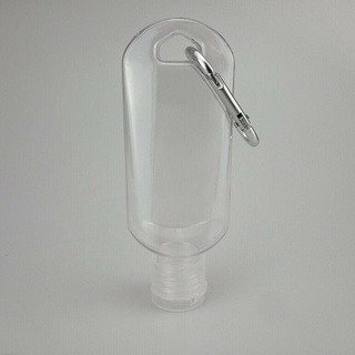 50ML Empty Alcohol Refillable Bottle with Key Ring Hook Clear Transparent Plastic Hand Sanitizer