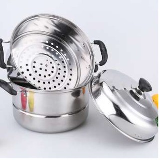 3 Layer Steamer Stainless Steel Cooking pots with FREEBIES
