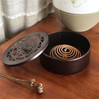 Retro Mosquito-repellent Incense Holder Portable Mosquito Incense Burner Household Baby and Child Pest-proof Mosquito Repellent Incense Plate with Cover Round Mosquito-repellent Incense Holder Gardening Supplies【bluesky1990】 (1)