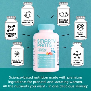 SmartyPants Prenatal Formula Daily Gummy Multivitamin: Vitamin C, D3, & Zinc for Immunity, Gluten Fr
