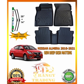 Nissan Almera 2016 to 2021 OEM Deep Dish Matting WITH FREE 20"/14" EXCELLENT BANANA WIPER