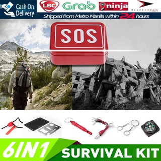 6in1 Outdoor Emergency Equipment Bag SOS Survival Kits (1)