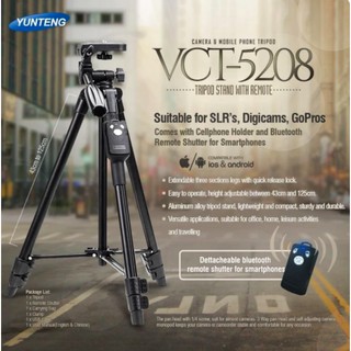 Yunteng VCT 5208 VCT5208 Bluetooth tripod camera tripod