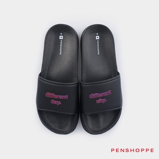 Penshoppe Men's One Band Sliders (Black)