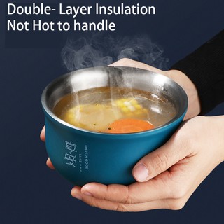 Famulei Double Layer Insulation 304 Stainless Steel Rice Bowl 450ml (2)