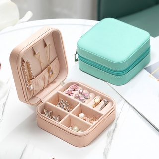 PU travel Jewellery Box Small Portable Jewelry Boxes Velvet Necklace Earring Ring Storage Organizer