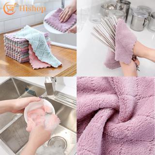 4 Colors of Coral Velvet Thicken Dishcloth Household Non-stick Oil