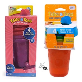 Authentic ** The First Years Take & Toss Spill-Proof Sippy Cups 10 Ounce COLORS MAY VARY