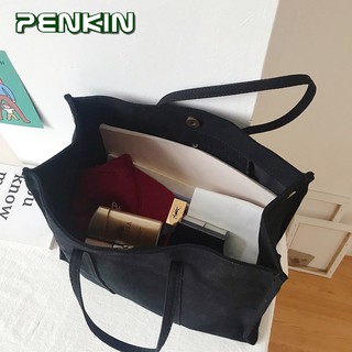 Penkin Women Hand Bag Korean Fashion Portable Briefcase Professional Commuter Canvas Bag (4)