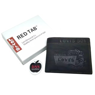 Genuine Leather Men 's Wallet Lv 9025 Black / Wallet Cowo Fold Sleep