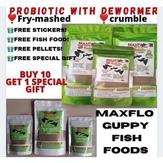 Aquarium Pet Food●Maxflo probiotic with dewormer fish foods free fish foods and gifts