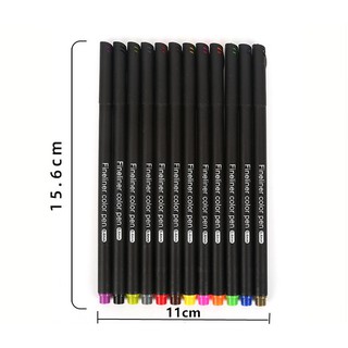 12pcs colored marker Highlighter pen ballpen Painting pen 0.4mm Line Writing Drawing Set (3)