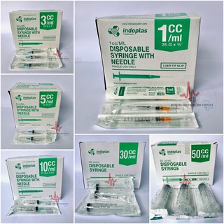 Indoplas Disposable Syringe -1cc, 3cc, 5cc, 10cc, 30cc, 50cc