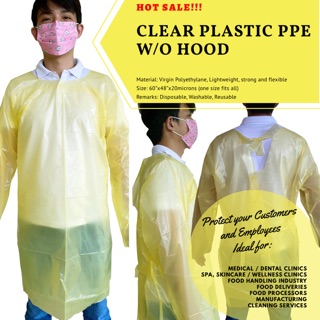 PPE Protective Suit Plastic Reusable Disposable Gown