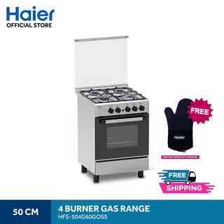 Haier HFS-504G60GOSS 50cm 4 Gas Burners with 62L Double Burner Gas Oven Cooking Range