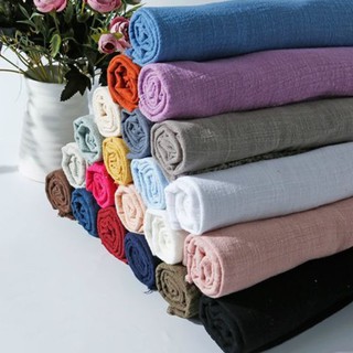 Plain Solid Cotton Linen Fabric Upholstery Sewing Cloth Crafts Curtain Material (1)