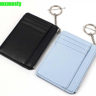 MXMUSTY Mini Short Wallet Ultra-Thin Men Purse Card Holder Portable Fashion Bank Card Bag Slim Cards Cover PU Leather Credit Card Clip Zipper Coin Pocket/Multicolor