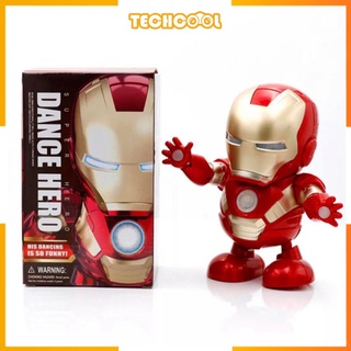 Dancing Iron Man Avengers Hero Music Actions with LED Flashlight Music Ironman Electric Robot Toys (1)