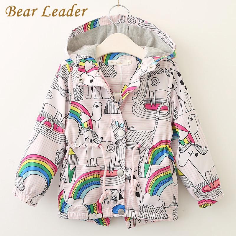 Bear Leader Girls Coats and Jackets Cartoon Print Outerwear Hooded