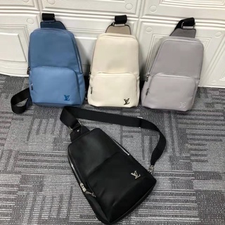 【Hot Sale】L Avenue Men's Shoulder Bag N41719 Classic Logo Solid Color Leather Bag