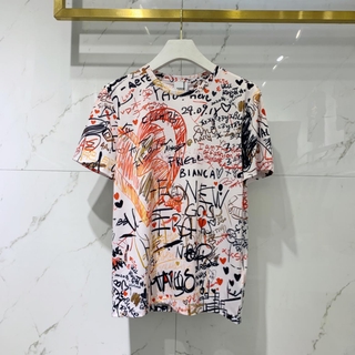 7201 New graffiti cotton large version short-sleeved casual all-match ins S-3XL (1)