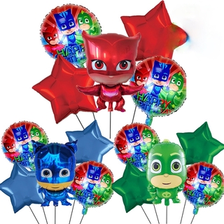 5pcs/set PJ Masks Theme Foil Balloon Set Cartoon Characters Kids Boy Birthday Party Decoration Supplies
