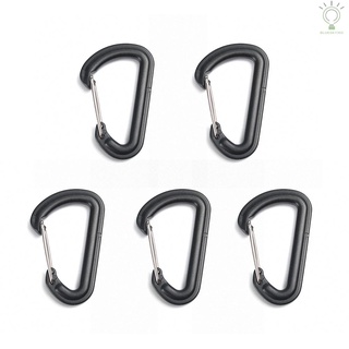 5PCS D Shape Plastic Carabiner D-Ring Key Chain Spring Hook Molle Clasp Buckle Climbing Outdoor Tool