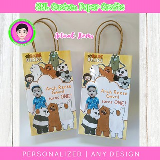 We Bare Bears Loot bags Party Hats Candy Bags Birthday Plastic Bags Personalized Customized (2)