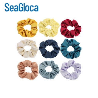 Seagloca INS Satin Solid Color Hair Tie Large Elastic Scrunchie Hair Bands Ponytail Holder Hair Rope
