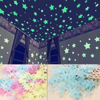 HJ Glow in the dark STAR (about 100pcs) or moon (3)
