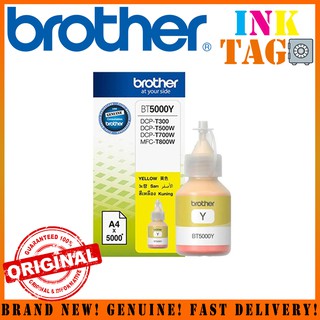 Brother Original BT5000 Ink (Yellow) Refill Ink for Brother Printers DCP-T300 T500W T700W MFC-T800W