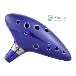 [Promotion] 12 Hole Ocarina Ceramic Alto C Vessel Flute Wind Musical Instrument