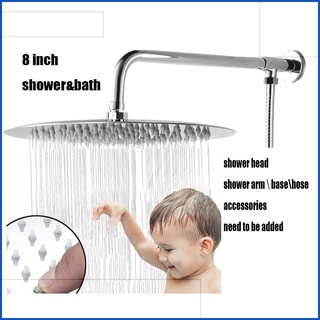 UPA Bath Faucet Sprinkler Thin Top Shower Head Rainfall Shower 8 inch Square or Round