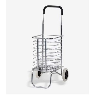 Susan1188 Shopping Cart Grocery Rolling Folding Laundry Basket on Wheels Foldable Utility Trolley