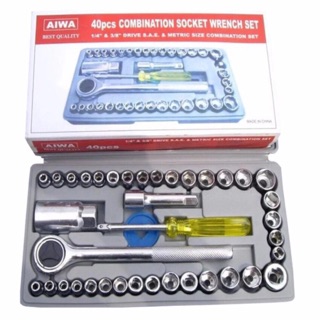 EN AIWA 40pcs Combination Socket Wrench Set