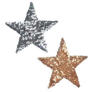 Sequin Gold Silver Embroidery Star Sew Iron On Patch Badges Bags Hat Jeans Jacket Applique