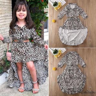 ⓗღ✯2Pcs Toddler Baby Kids Girls Leopard Outfits Shirt