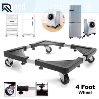 【Local Ship】 Multifunction Movable Washing Machine Base and Refrigerator Stand Base With Wheels Magi