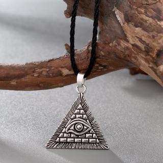 1PC Egyptian Egypt Pyramid All-Seeing Evil Eye Charm Pendant Men Necklace Geometric Triangle Collier Male Lucky