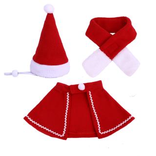 Christmas Pet Cloak Hat Scarf Suit Cat Christmas Cloak Puppy Bib Pet Festival Costume Clothes (1)