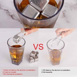 4Pcs Whiskey Stones Beer Cooler Keep Original Taste Of Wine Not Diluted Cooling Cubes Reusable Stainless Steel Ice Cubes Wine Chiller (4)