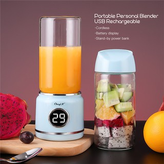 CkeyiN 420ML Electric Juicer Cup USB Rechargeable Fruit Mixing Machine Portable Blender With LED display